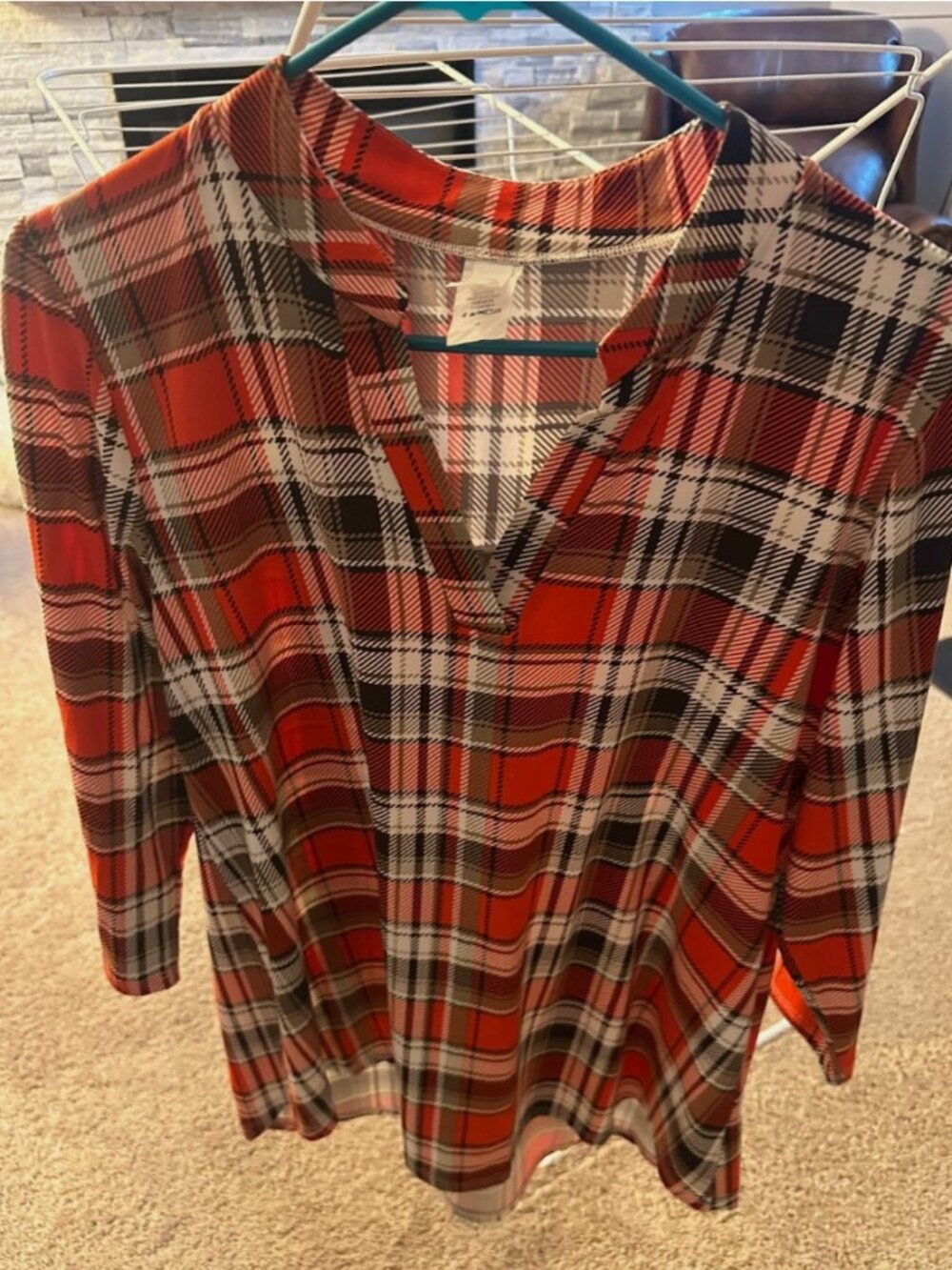 Honeyme Gabby Top- Plaid- Medium
